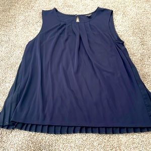 NWOT: Ann Taylor - petite medium Navy tank style blouse. Very cute.